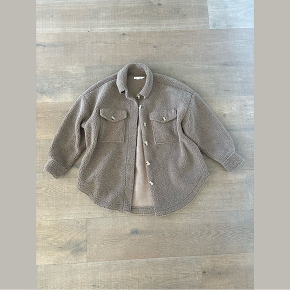 good american contour sherpa brown faux shearling - Picture 2 of 6